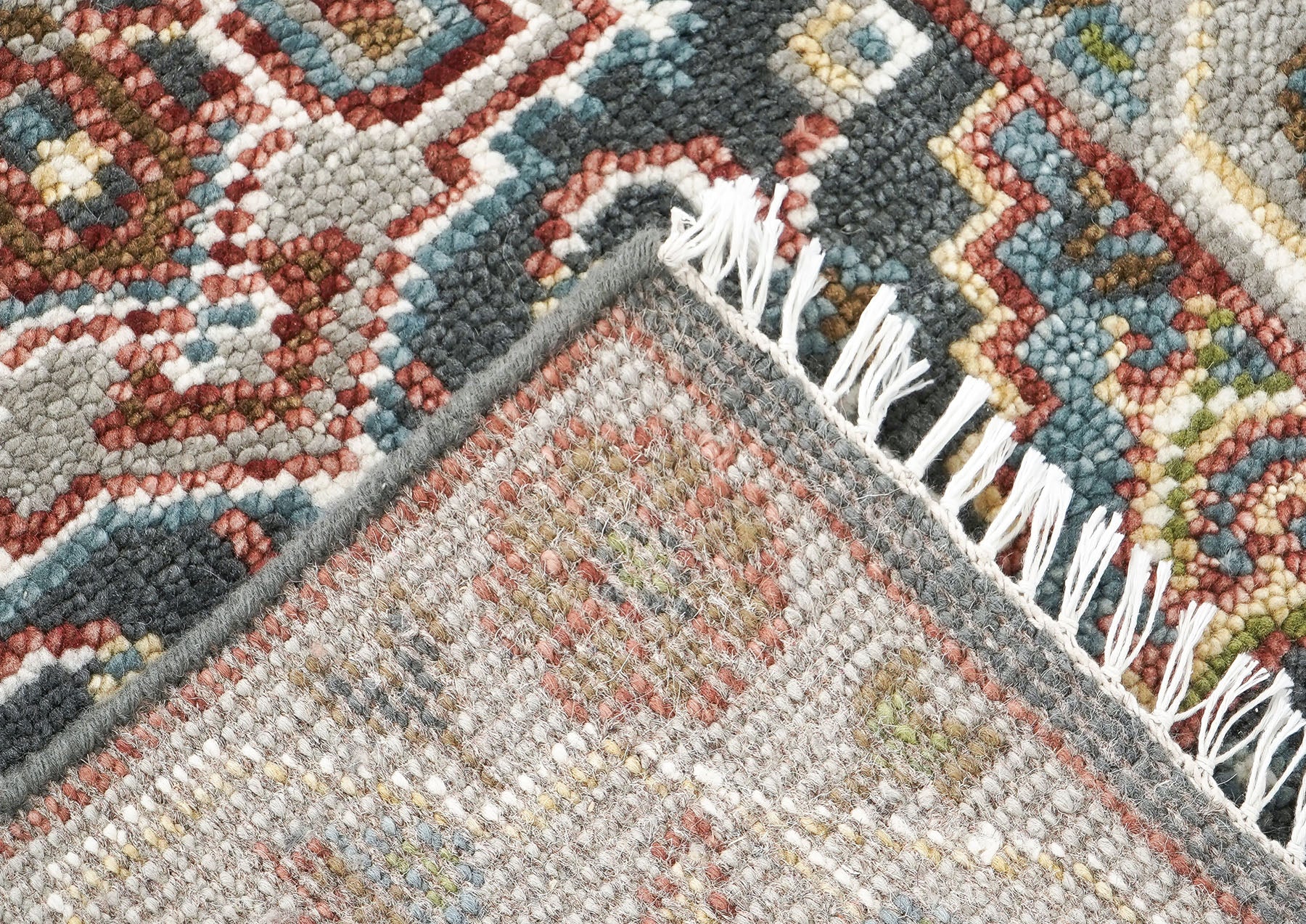 Runner Gray, Slate, Ivory Color Hand Knotted Oushak Wool Transitional Oriental Rug