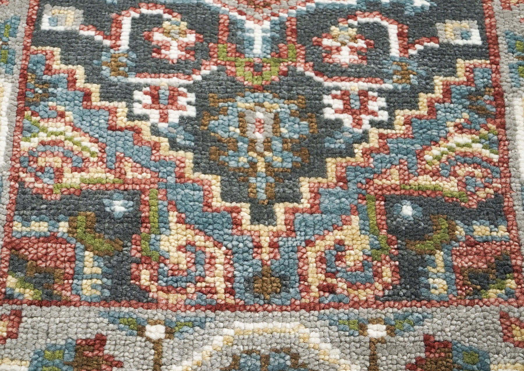 Runner Gray, Slate, Ivory Color Hand Knotted Oushak Wool Transitional Oriental Rug