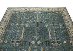 10x14 Seledon, Beige, Brown Color Hand Knotted Oushak Wool Transitional Oriental Rug
