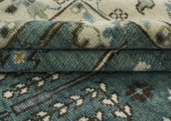 10x14 Seledon, Beige, Ivory Color Hand Knotted Oushak Wool Transitional Oriental Rug