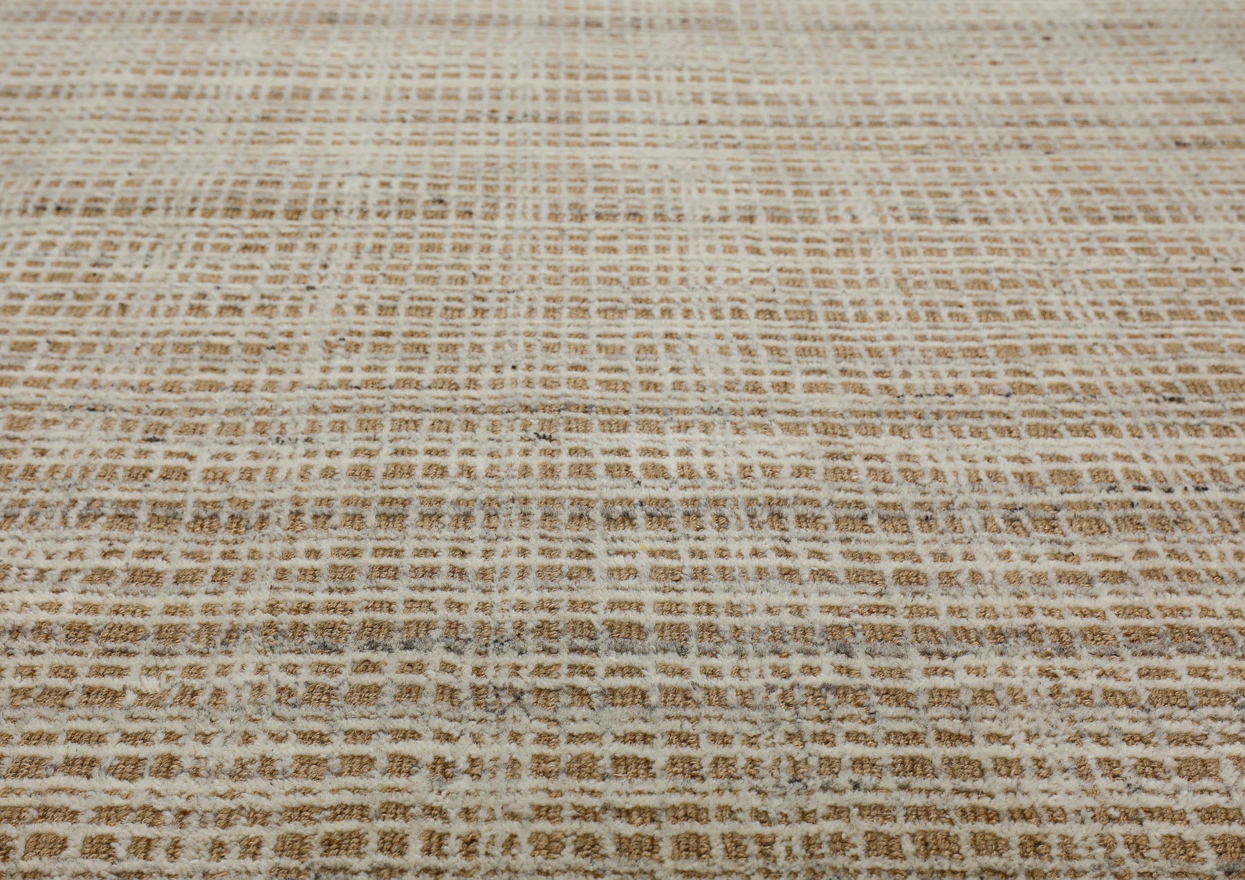 8x10 Tan, Ivory, Color Hand Loomed  Wool & Jute Modern & Contemporary Oriental Rug