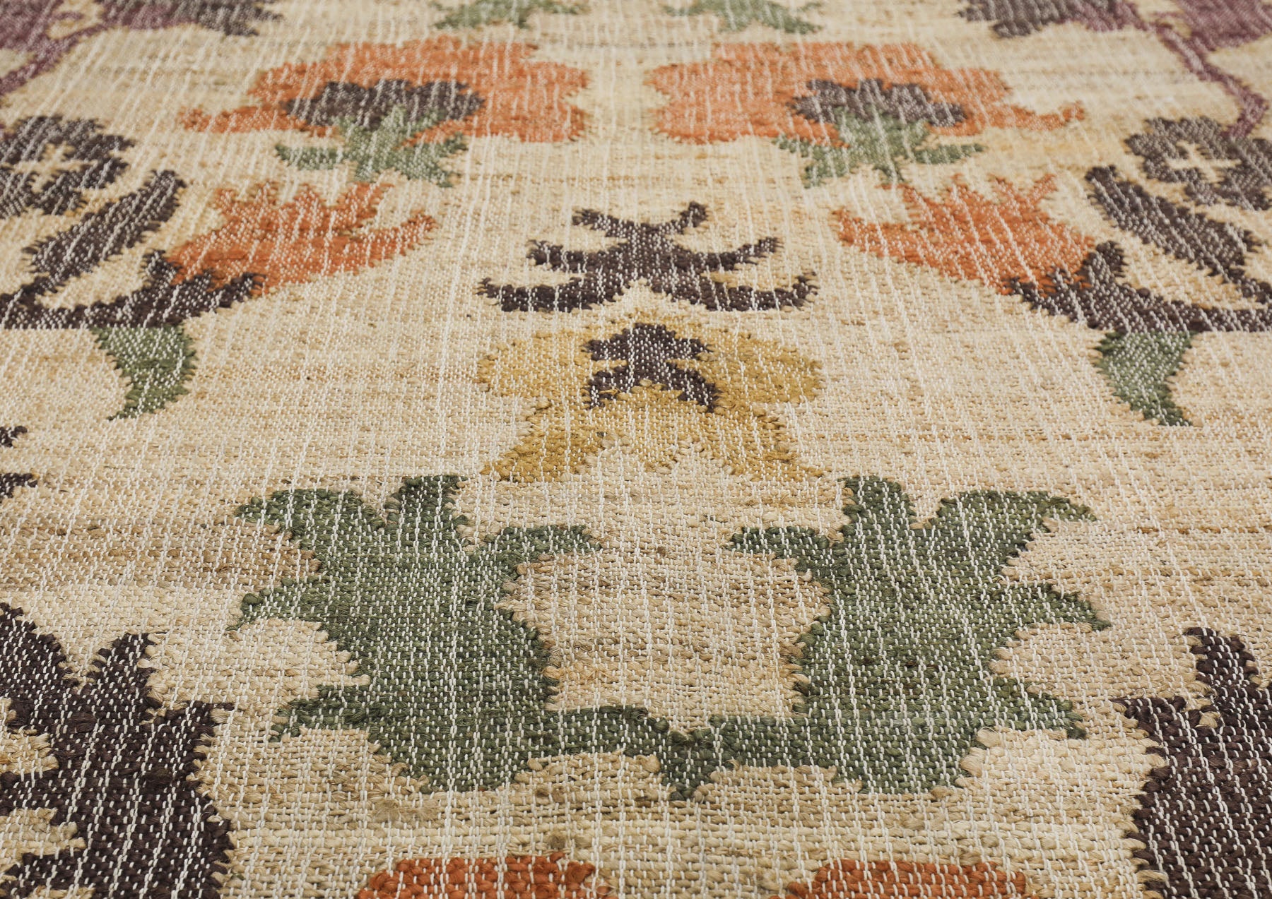 Multi Size Beige Sage Peach Color Hand Woven Kilim Jute Traditional Oriental Rug