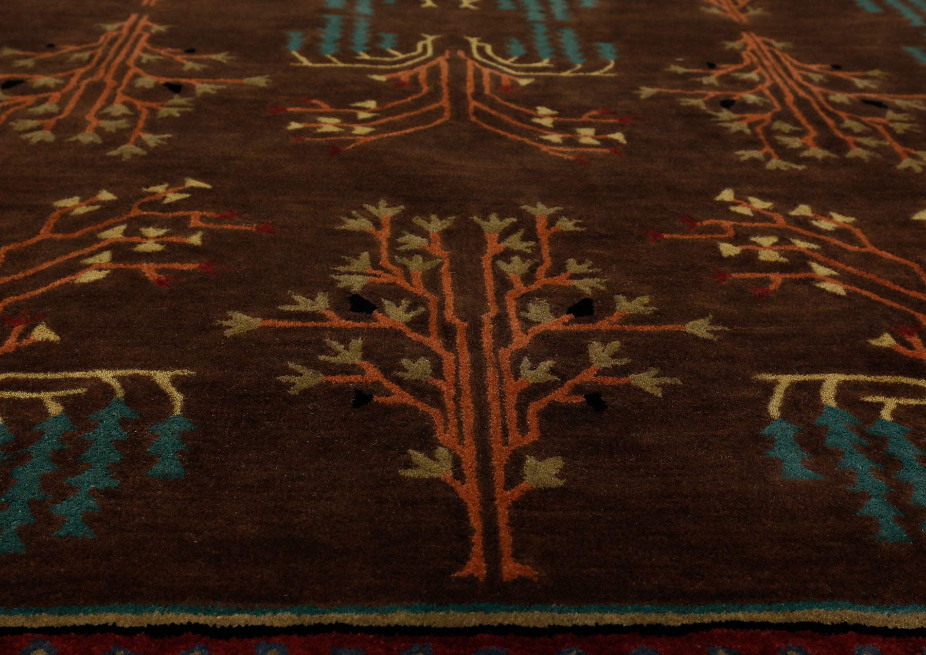 Multi Size Chocolate Pistachio Black Color Hand Tufted  Wool  Oriental Rug