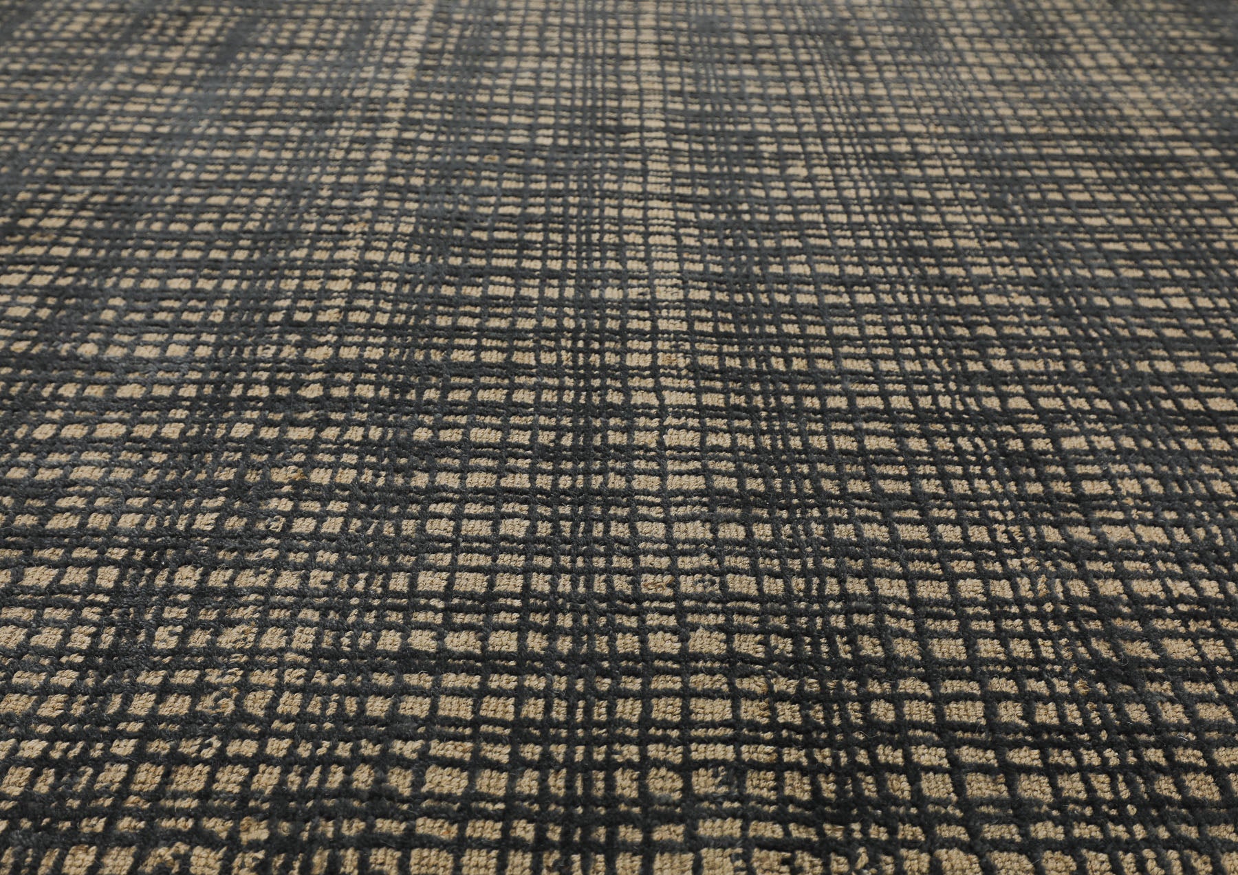 8x10 Tan, Black, Color Hand Loomed  Wool & Jute Modern & Contemporary Oriental Rug