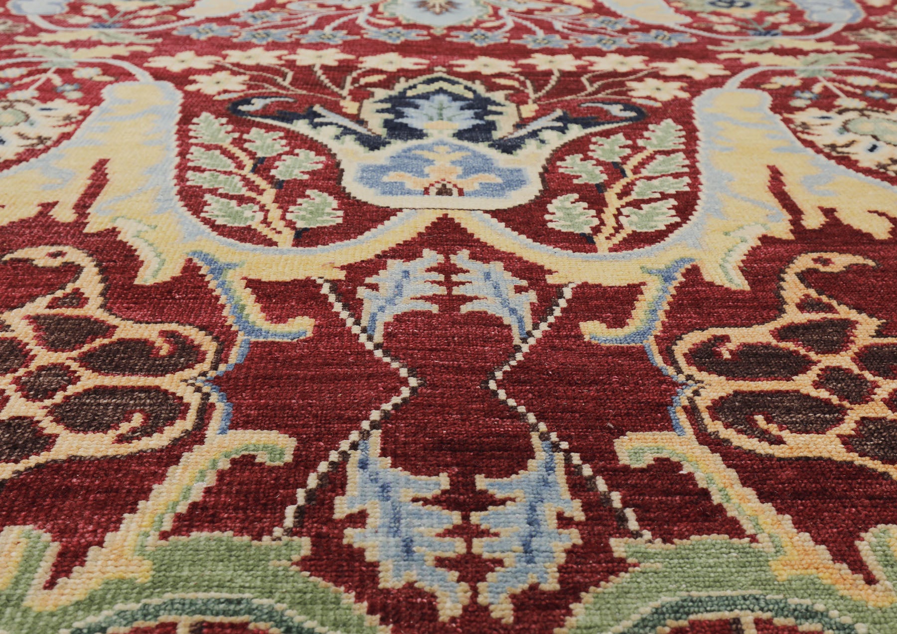 Wine Mint 9x12 Oushak Arts & Crafts Hand Knotted Wool Oriental Area Rug