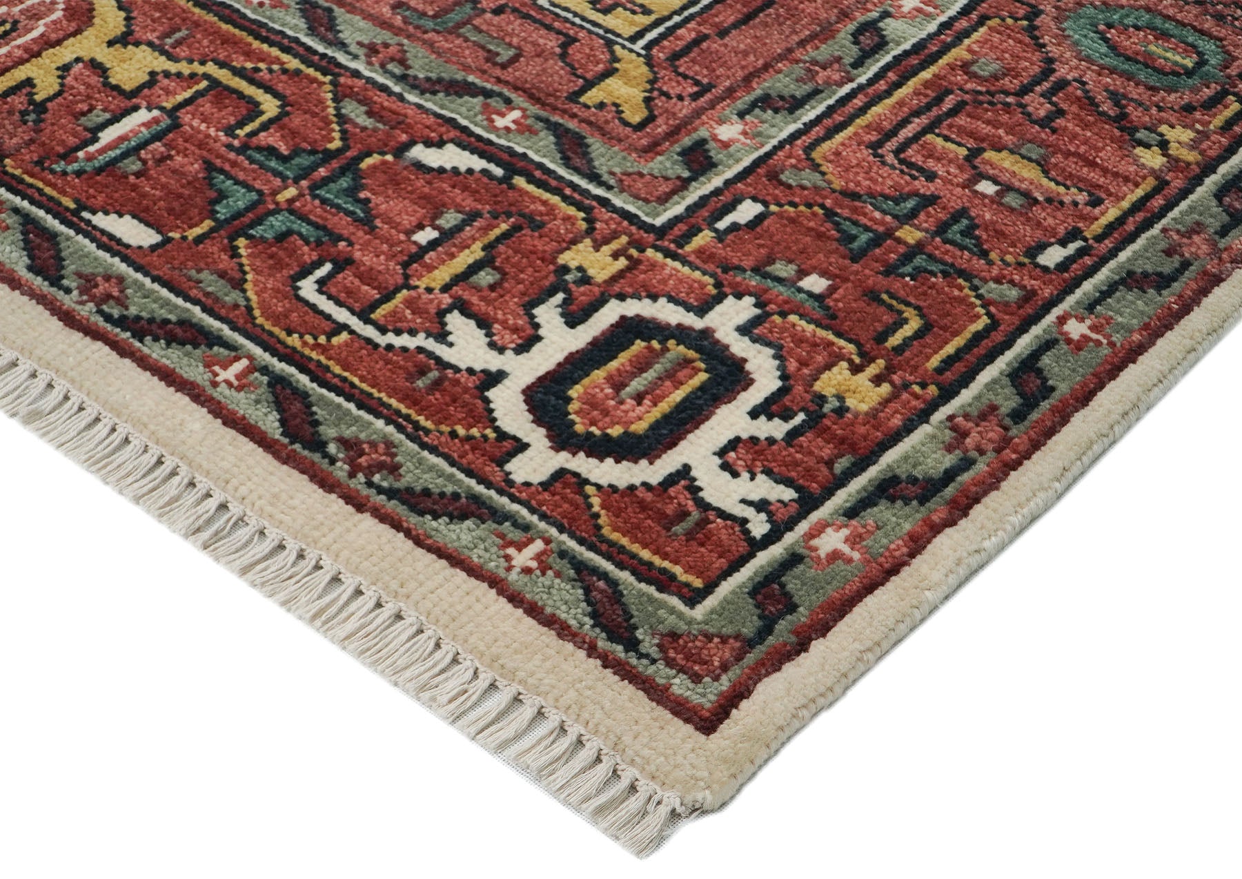 10x14 Rust, Ivory, Brown Color Hand Knotted Oushak Wool  Oriental Rug