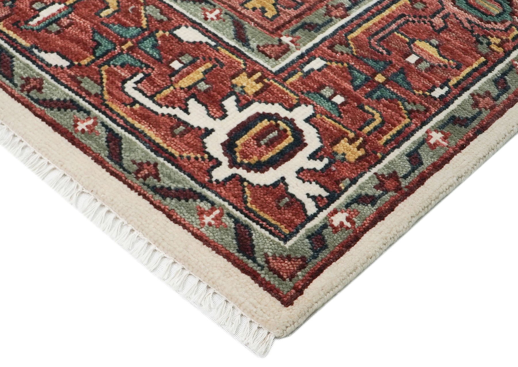 10x14 Rust, Ivory, Gold Color Hand Knotted Oushak Wool  Oriental Rug