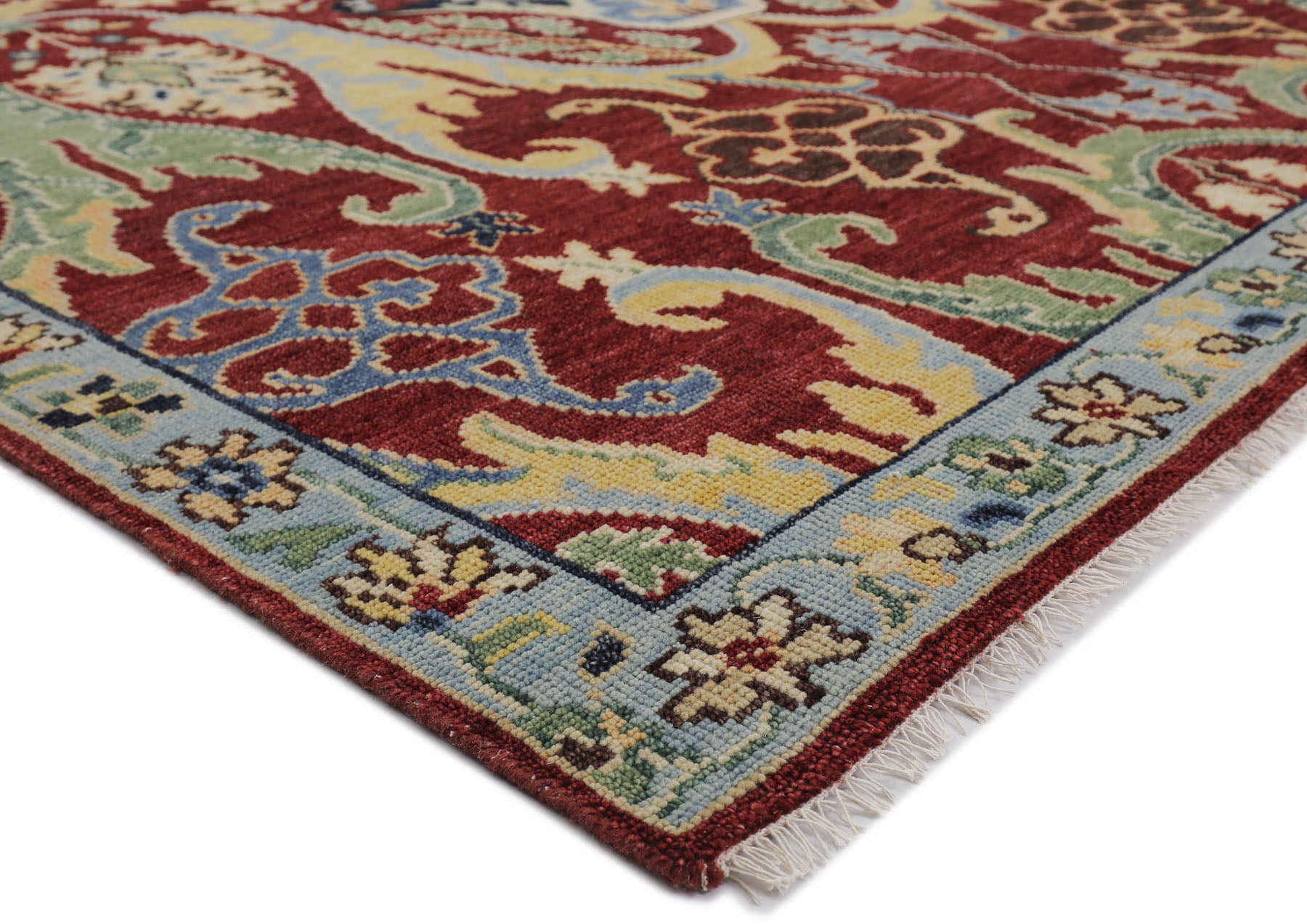 Wine Mint 9x12 Oushak Arts & Crafts Hand Knotted Wool Oriental Area Rug