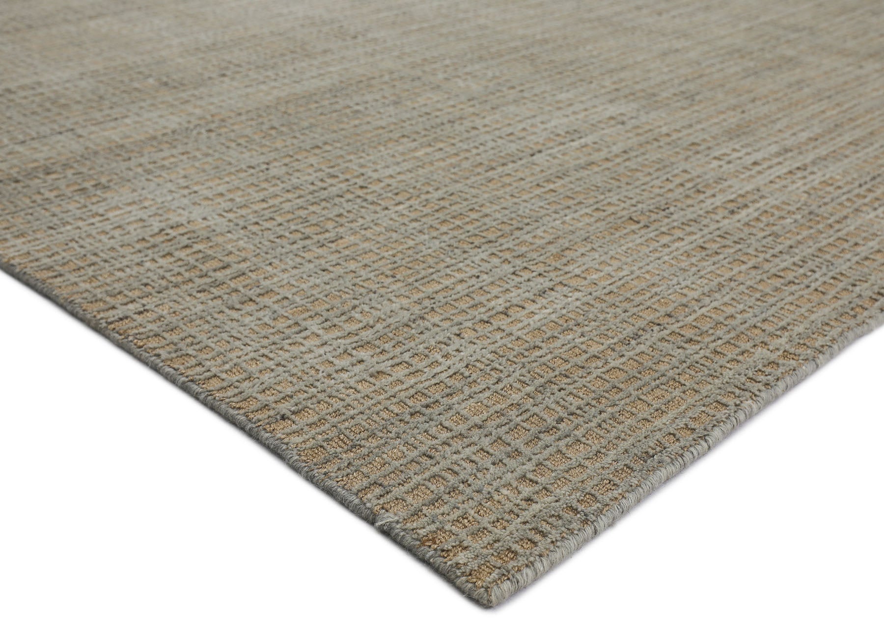 8x10 Tan, Gray, Color Hand Loomed  Wool & Jute Modern & Contemporary Oriental Rug
