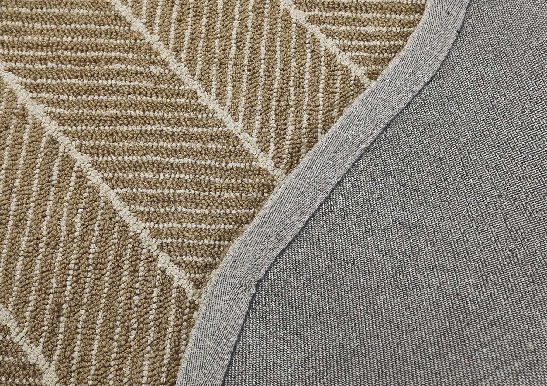 Multi Size Tan Beige Color Hand Hooked Leaf Jute loop Contemporary Oriental Rug