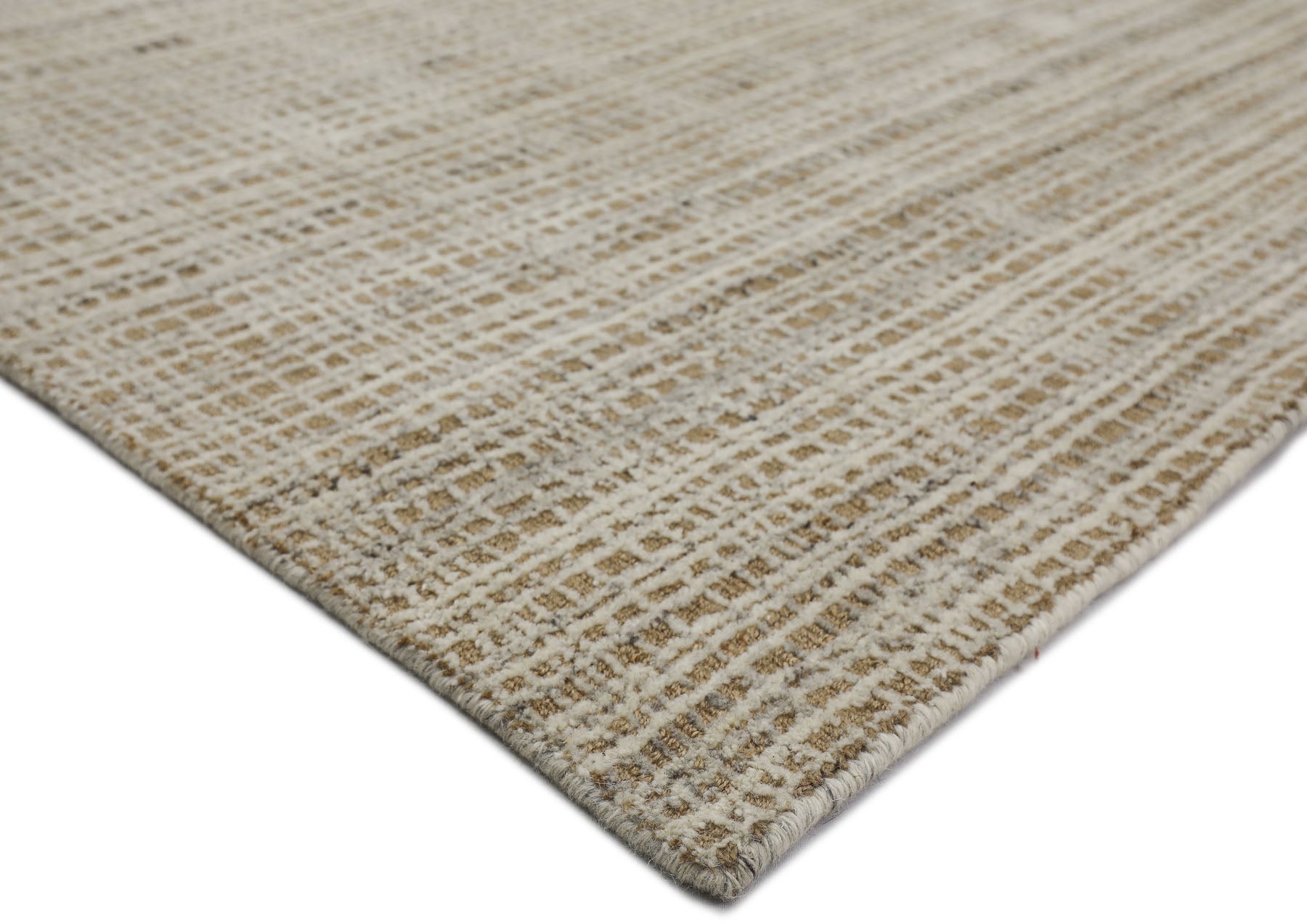 8x10 Tan, Ivory, Color Hand Loomed  Wool & Jute Modern & Contemporary Oriental Rug