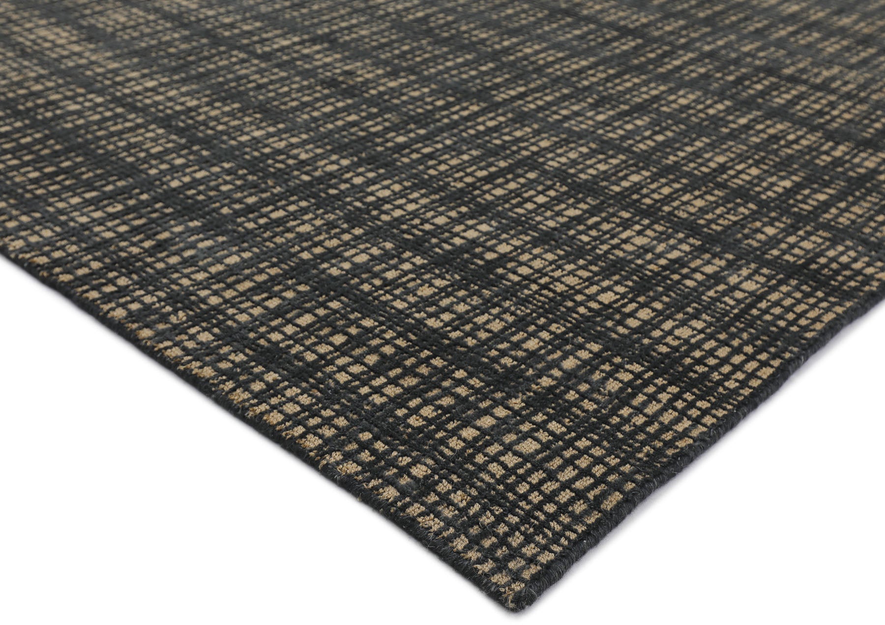 8x10 Tan, Black, Color Hand Loomed  Wool & Jute Modern & Contemporary Oriental Rug