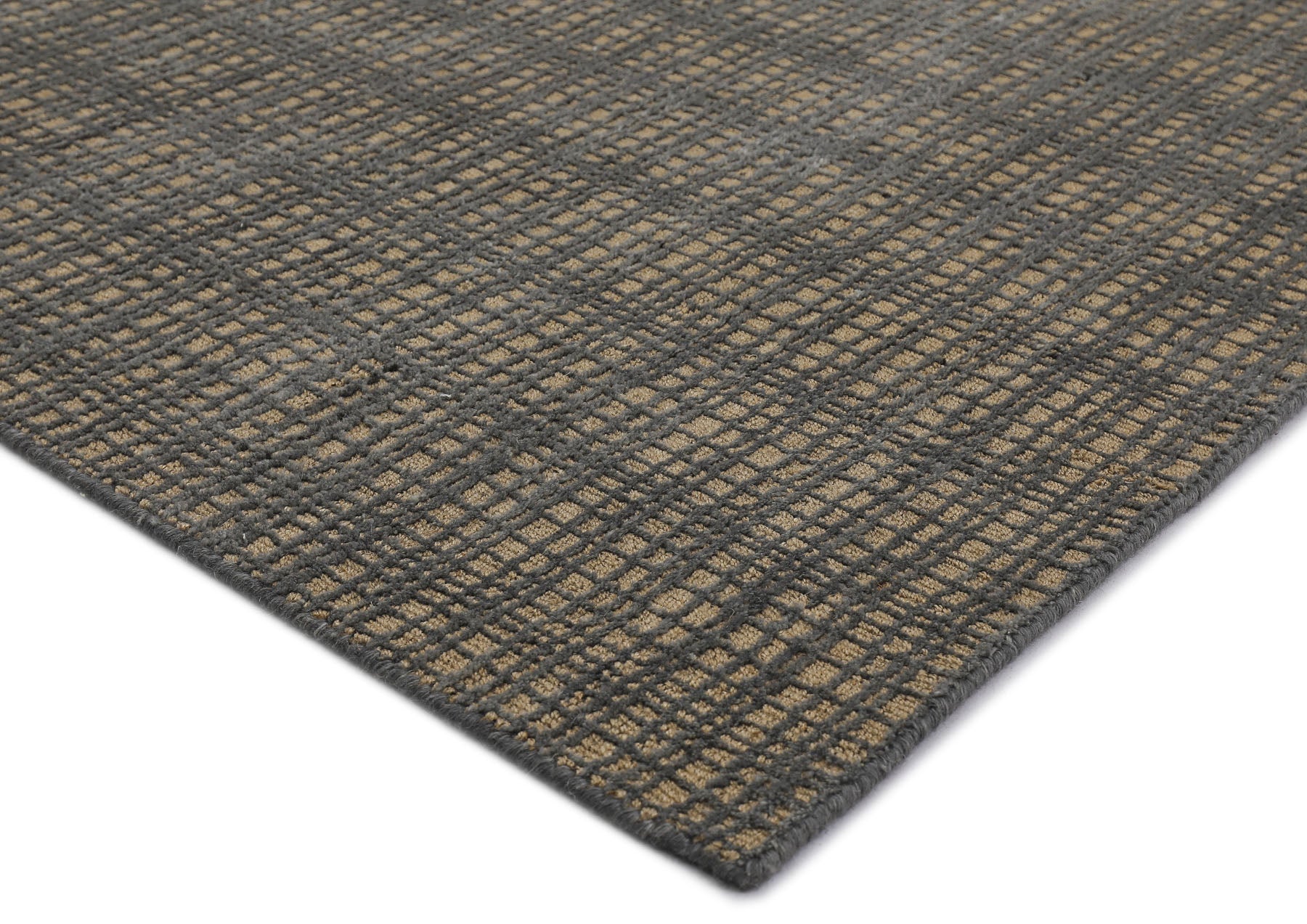 8x10 Tan, Dark gray, Color Hand Loomed  Wool & Jute Modern & Contemporary Oriental Rug