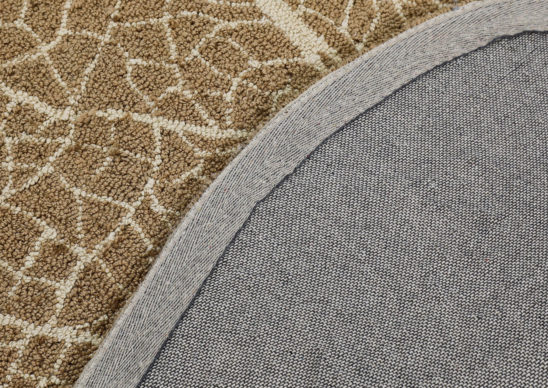 5x6 Brown, Ivory, Color Hand Hooked Leaf Jute loop Contemporary Oriental Rug