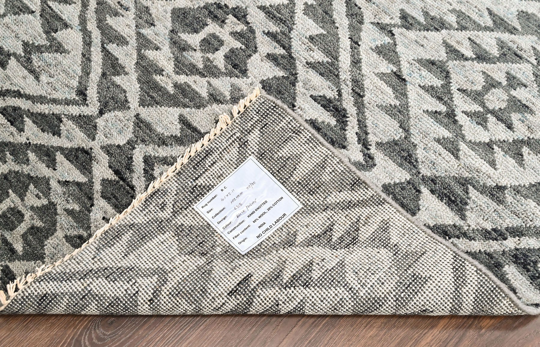 Dark Gray 4'1''x5'11'' Oushak Southwestern Hand Knotted Wool Oriental Area Rug