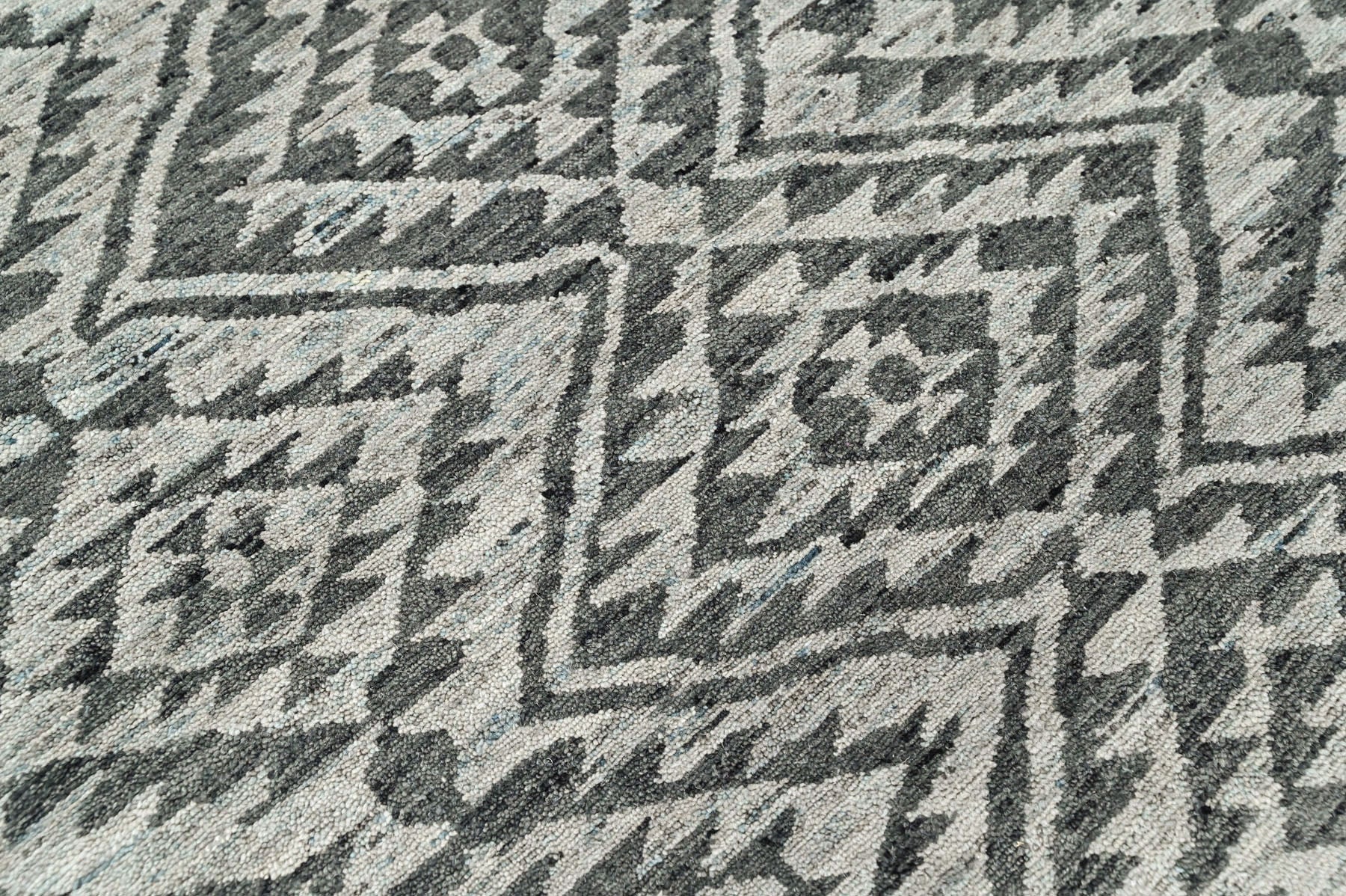 Dark Gray 4'1''x5'11'' Oushak Southwestern Hand Knotted Wool Oriental Area Rug