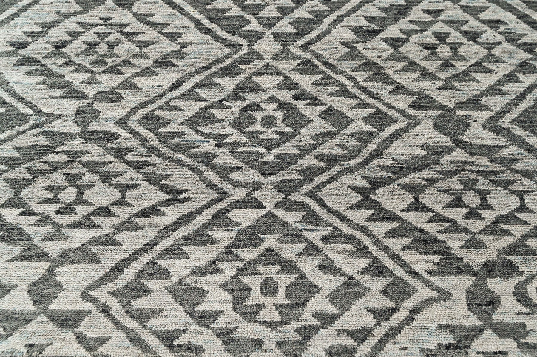 Dark Gray 4'1''x5'11'' Oushak Southwestern Hand Knotted Wool Oriental Area Rug