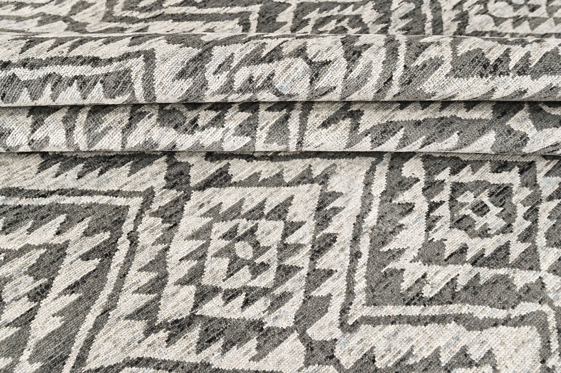 8'6x11'6 Gray, Silver, Color Hand Knotted Oushak Wool Modern Oriental Rug