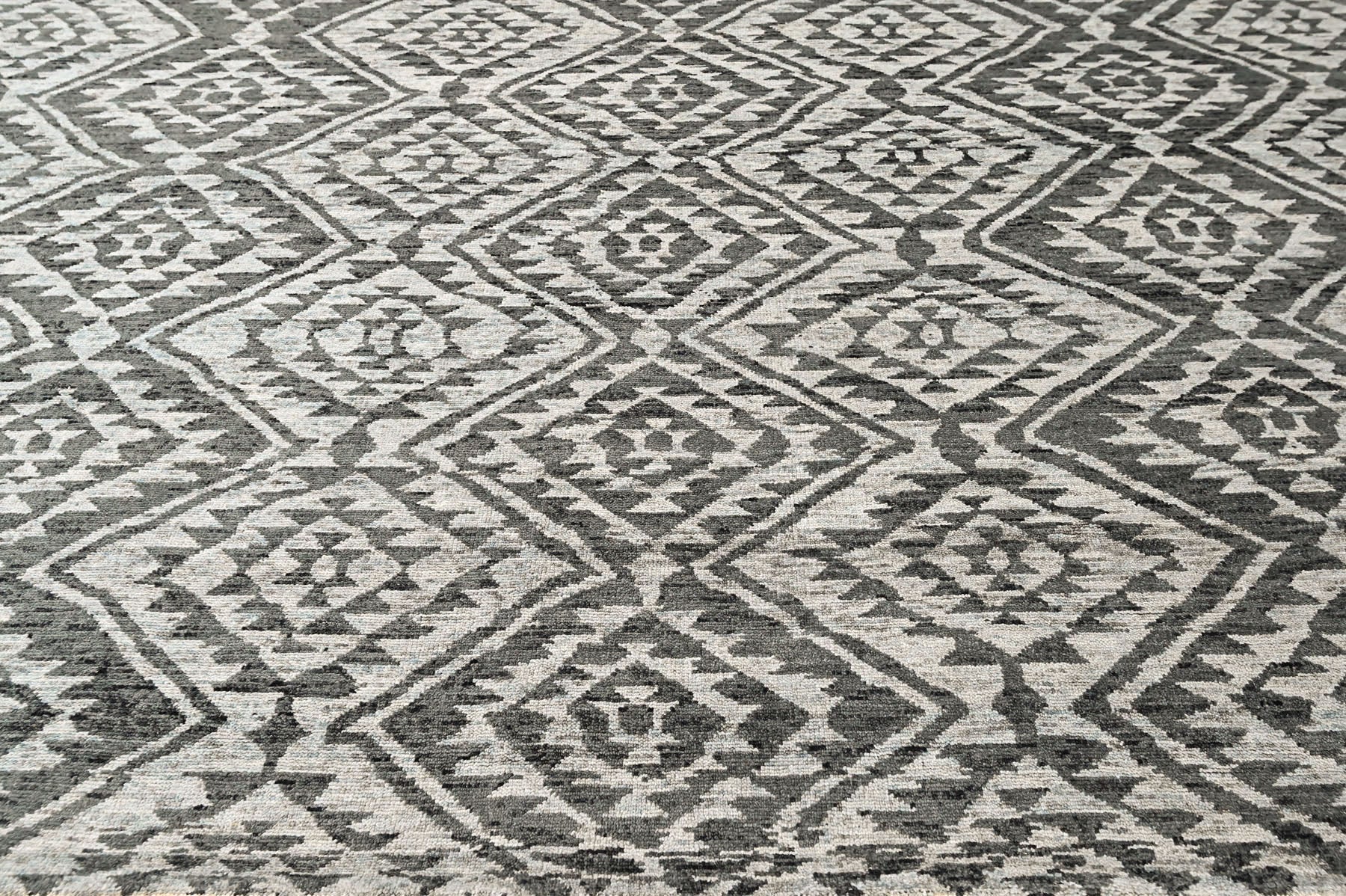 8'6x11'6 Gray, Silver, Color Hand Knotted Oushak Wool Modern Oriental Rug