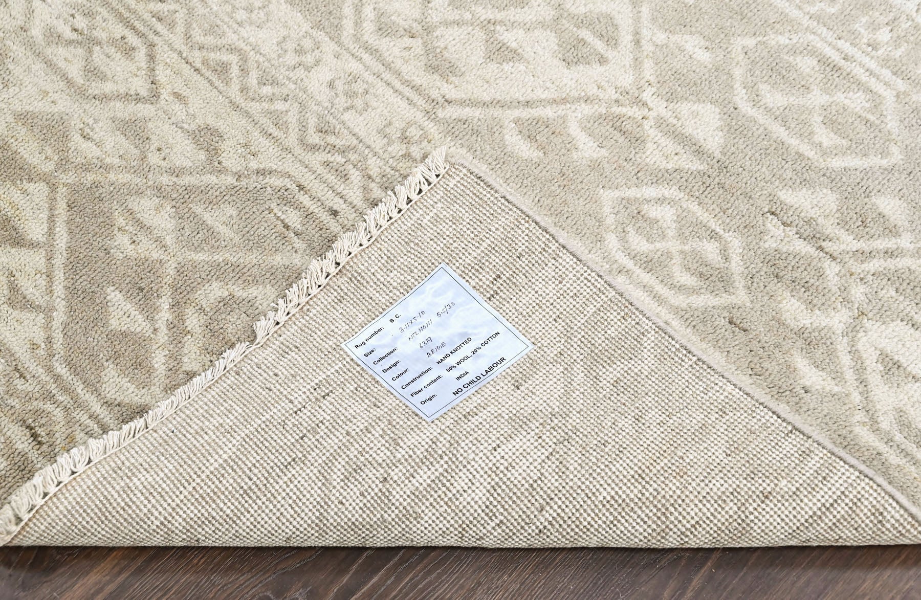 Beige 3'11''x5'10'' Oushak Southwestern Hand Knotted Wool Oriental Area Rug