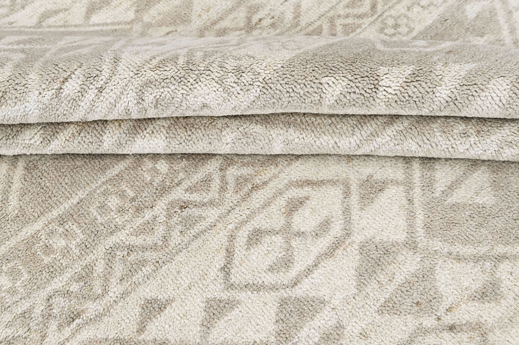 Beige 3'11''x5'10'' Oushak Southwestern Hand Knotted Wool Oriental Area Rug