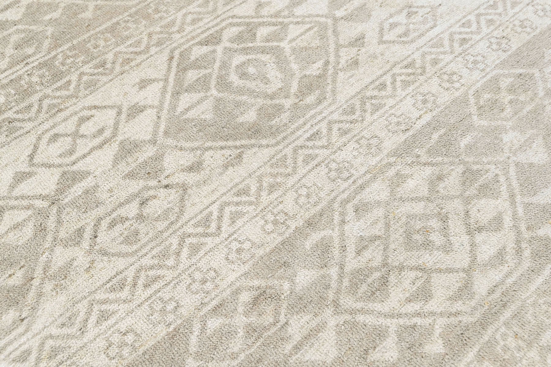 Beige 3'11''x5'10'' Oushak Southwestern Hand Knotted Wool Oriental Area Rug