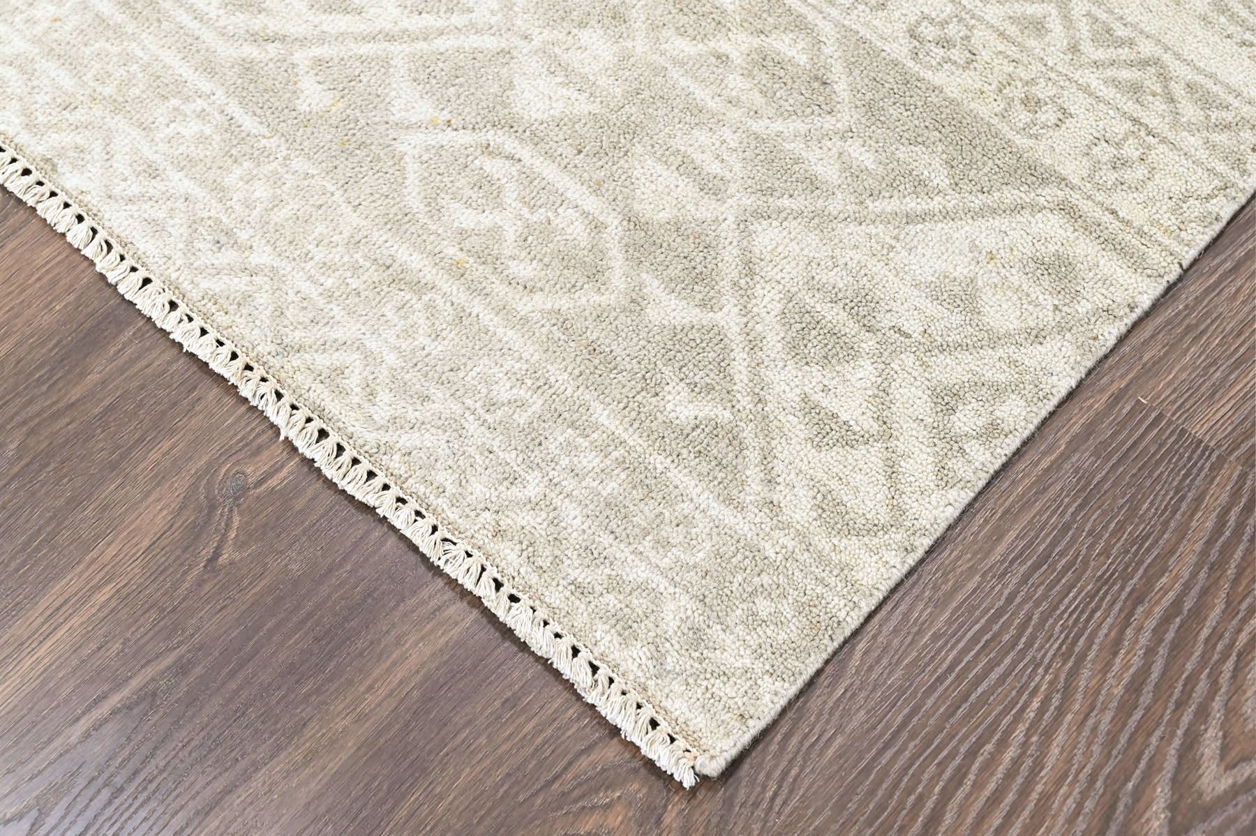 Beige 3'11''x5'10'' Oushak Southwestern Hand Knotted Wool Oriental Area Rug