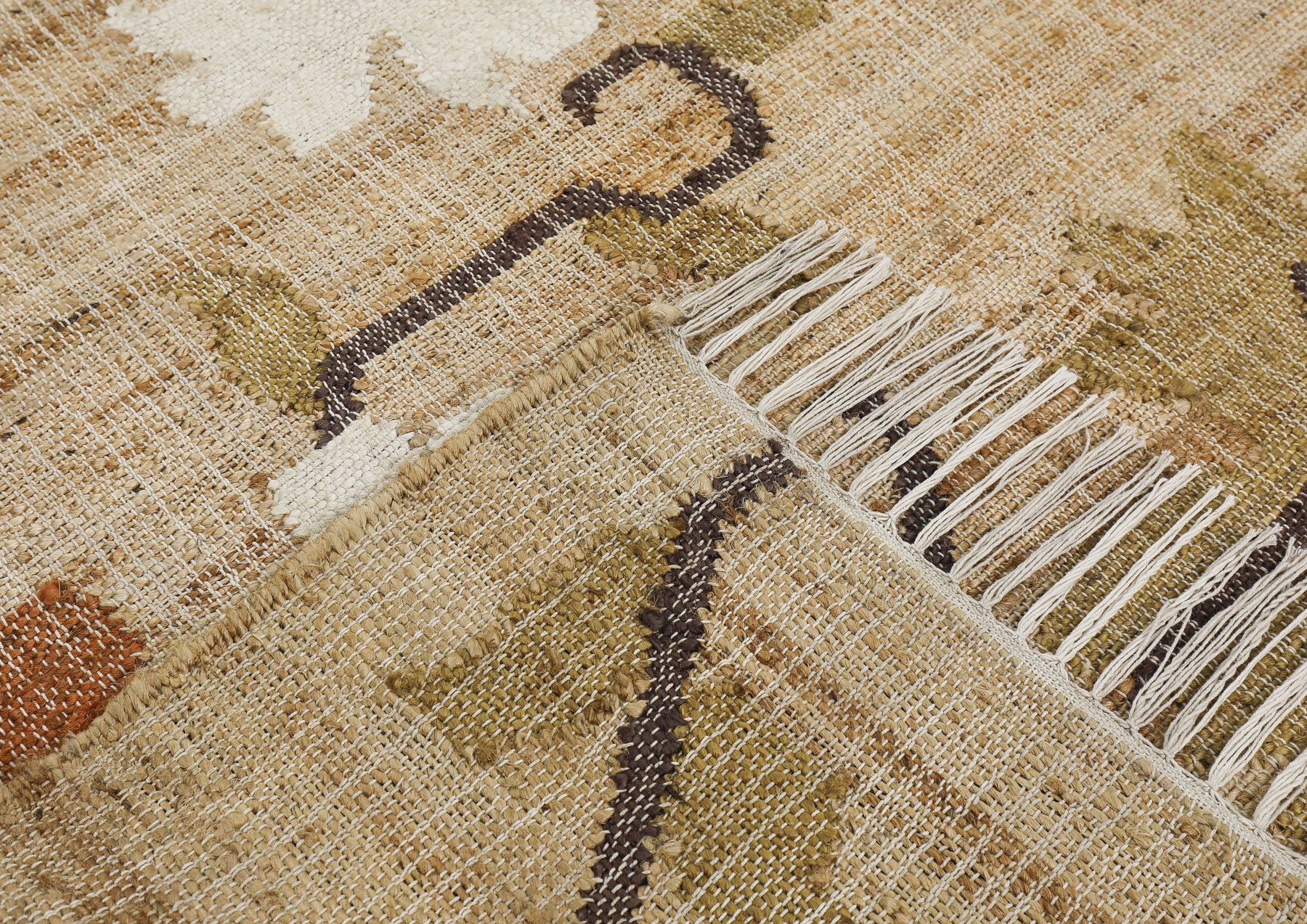 Multi Size Tan Brown Sage Color Hand Woven Kilim Jute Traditional Oriental Rug