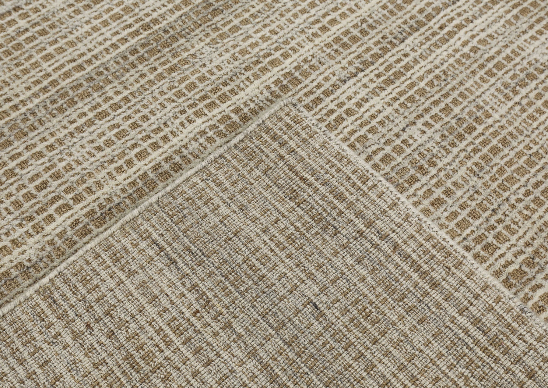 8x10 Tan, Ivory, Color Hand Loomed  Wool & Jute Modern & Contemporary Oriental Rug