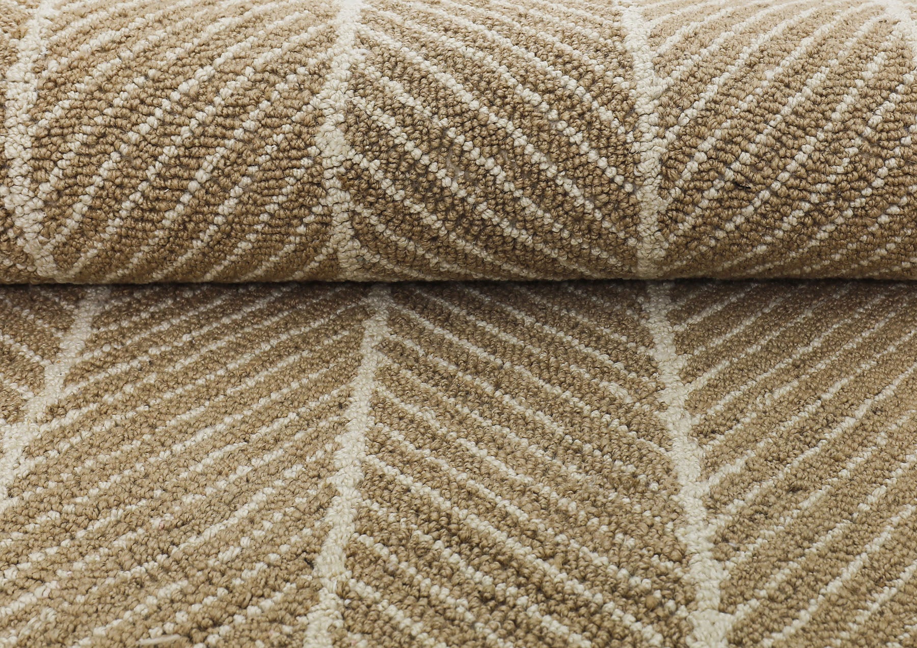 Multi Size Tan Beige Color Hand Hooked Leaf Jute loop Contemporary Oriental Rug