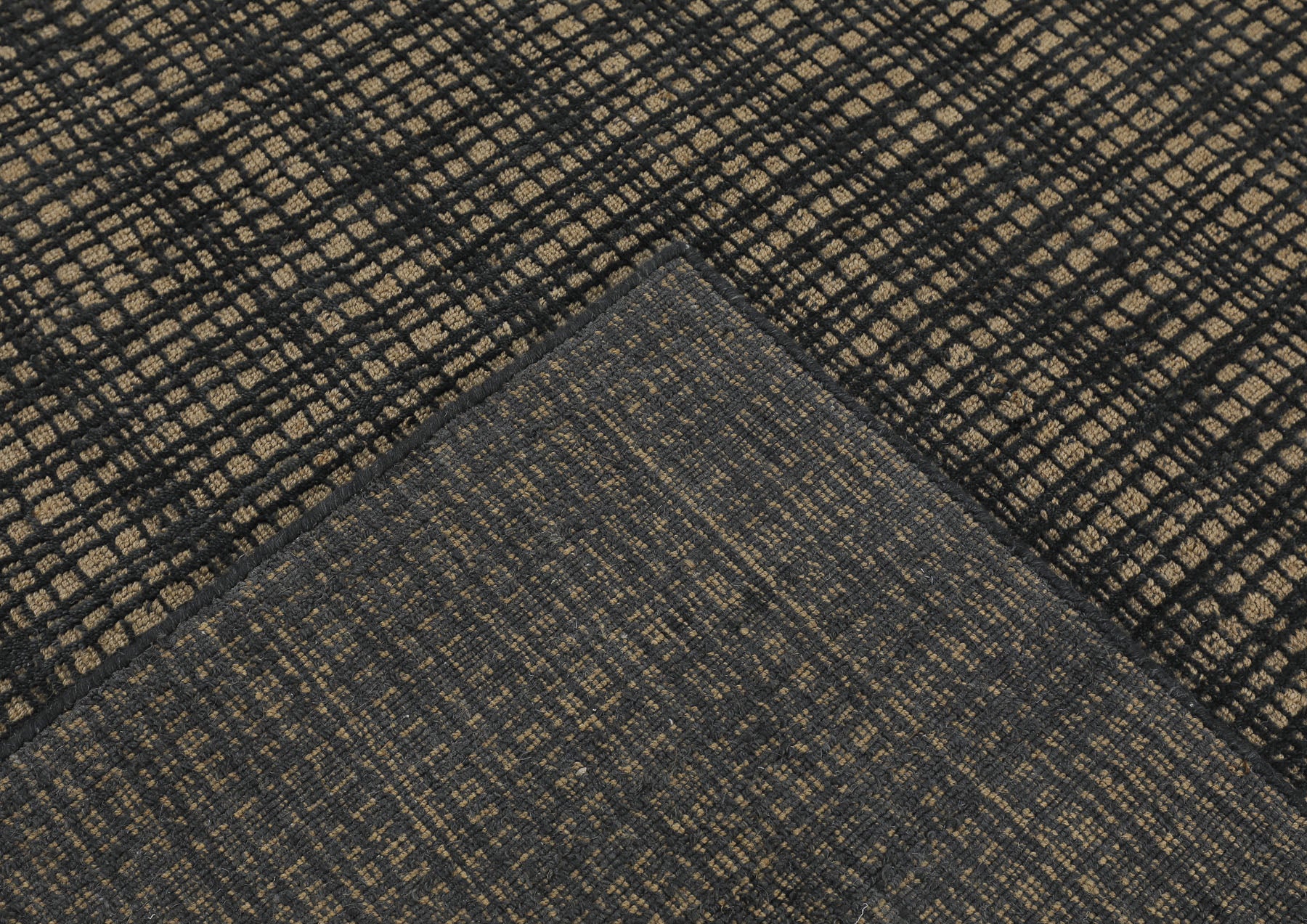 8x10 Tan, Black, Color Hand Loomed  Wool & Jute Modern & Contemporary Oriental Rug