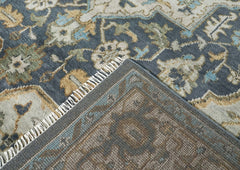 10x14 Blue, Beige, Green Color Hand Knotted Oushak Wool  Oriental Rug