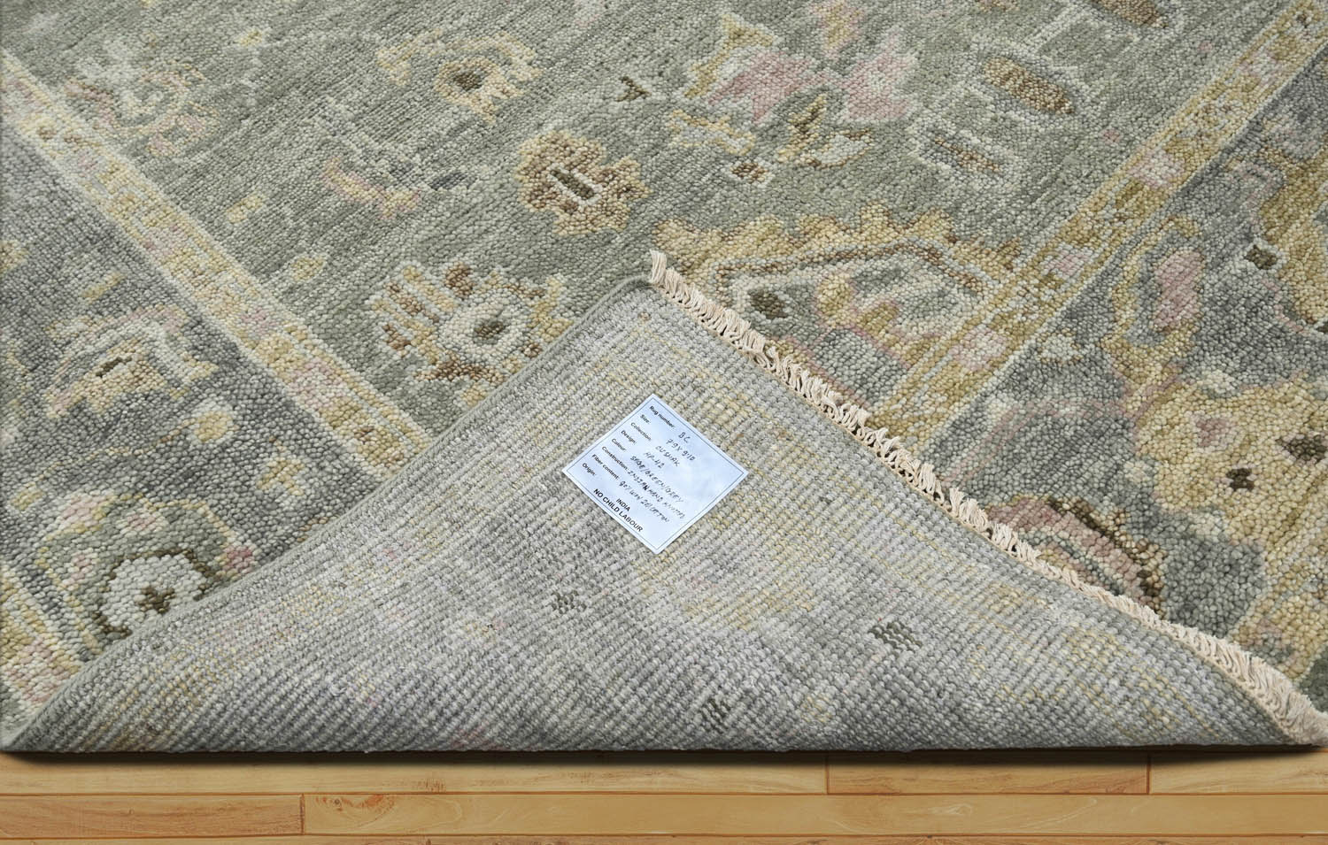 Surrender LoomBloom Multi Size Moss Handcrafted Oushak Wool Area Rug with Traditional Design