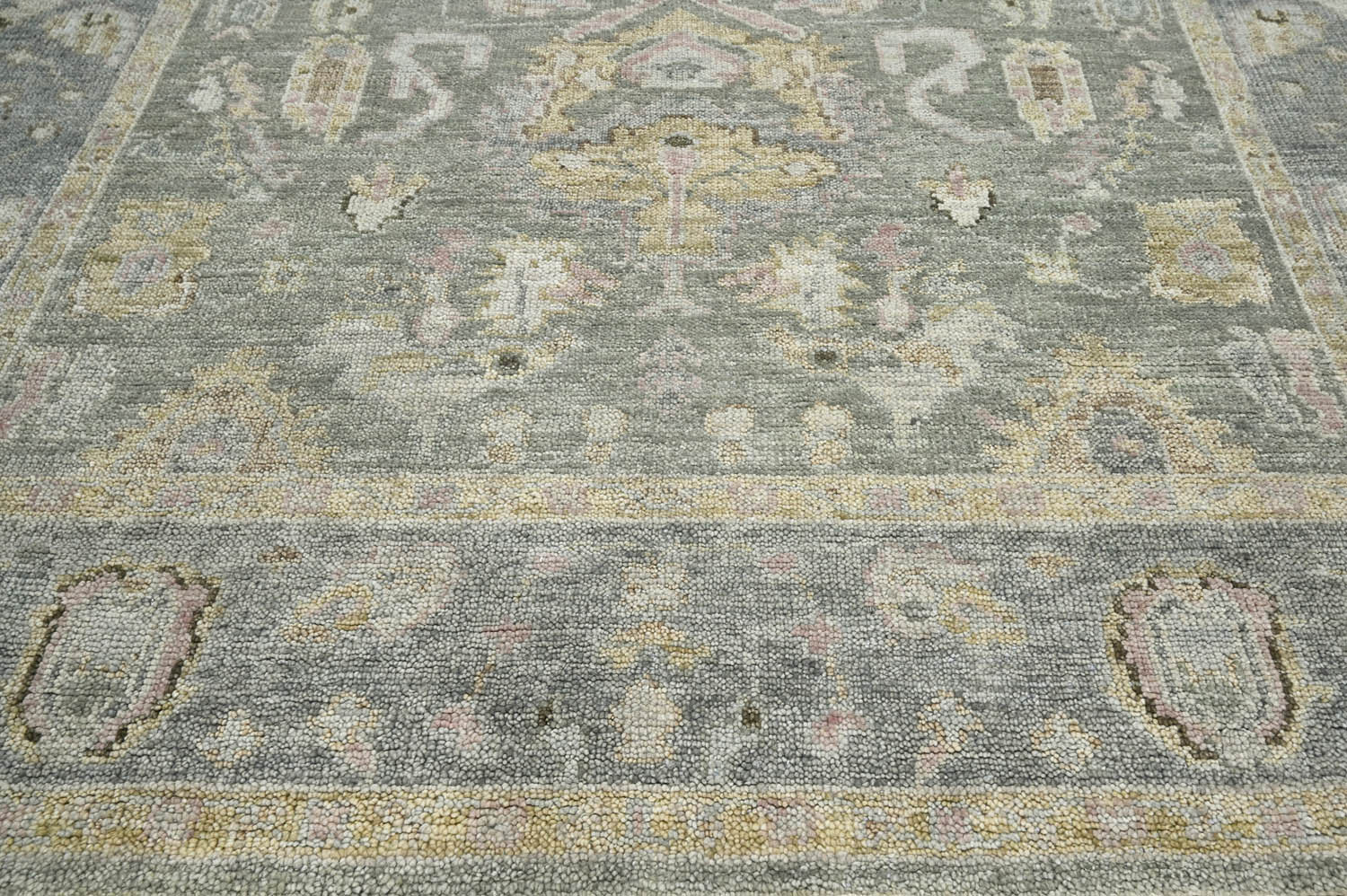 Surrender LoomBloom Multi Size Moss Handcrafted Oushak Wool Area Rug with Traditional Design