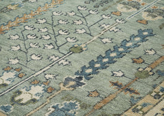 10x14 Slate, Beige, Blue Color Hand Knotted Oushak Wool Transitional Oriental Rug