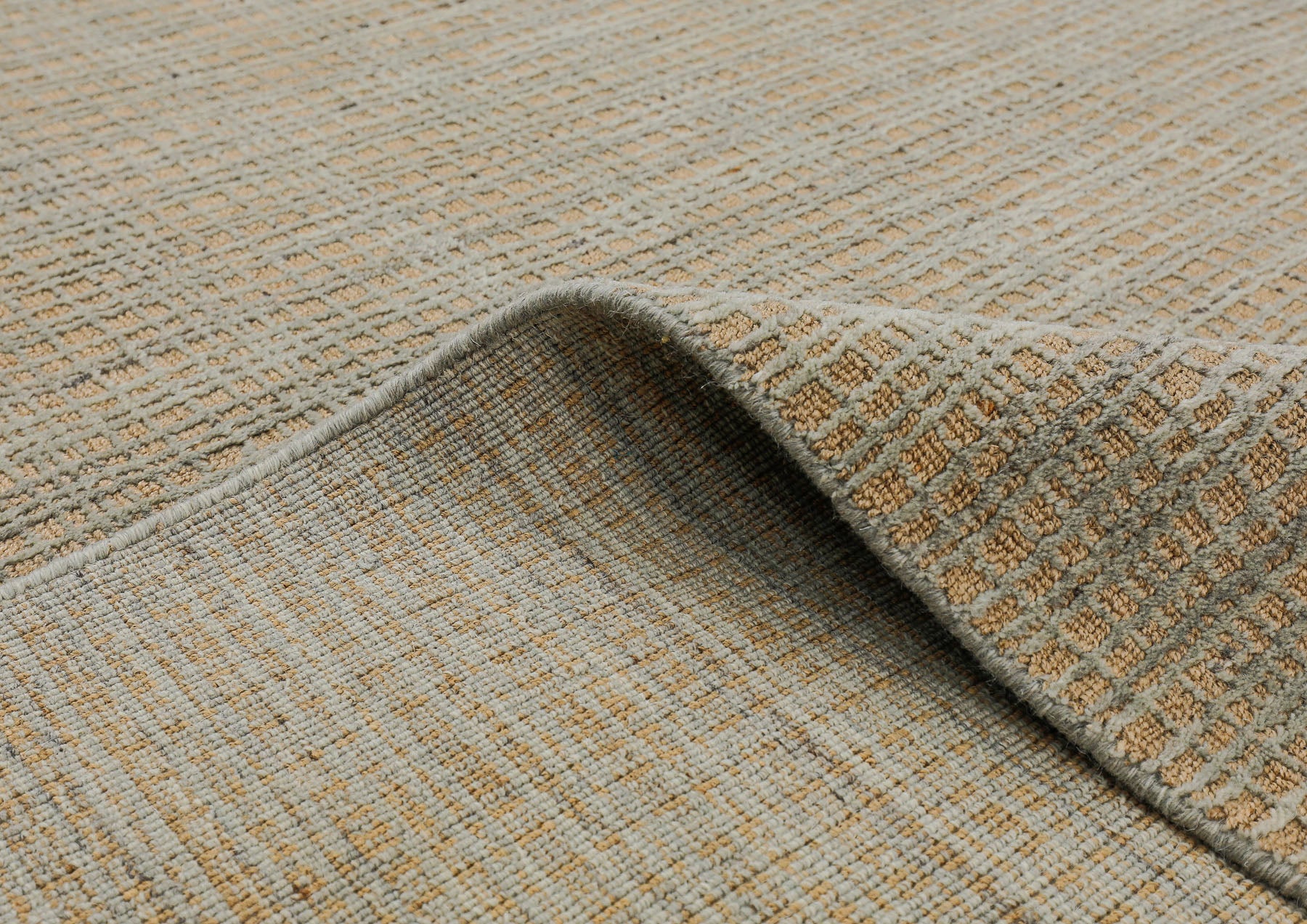 8x10 Tan, Gray, Color Hand Loomed  Wool & Jute Modern & Contemporary Oriental Rug