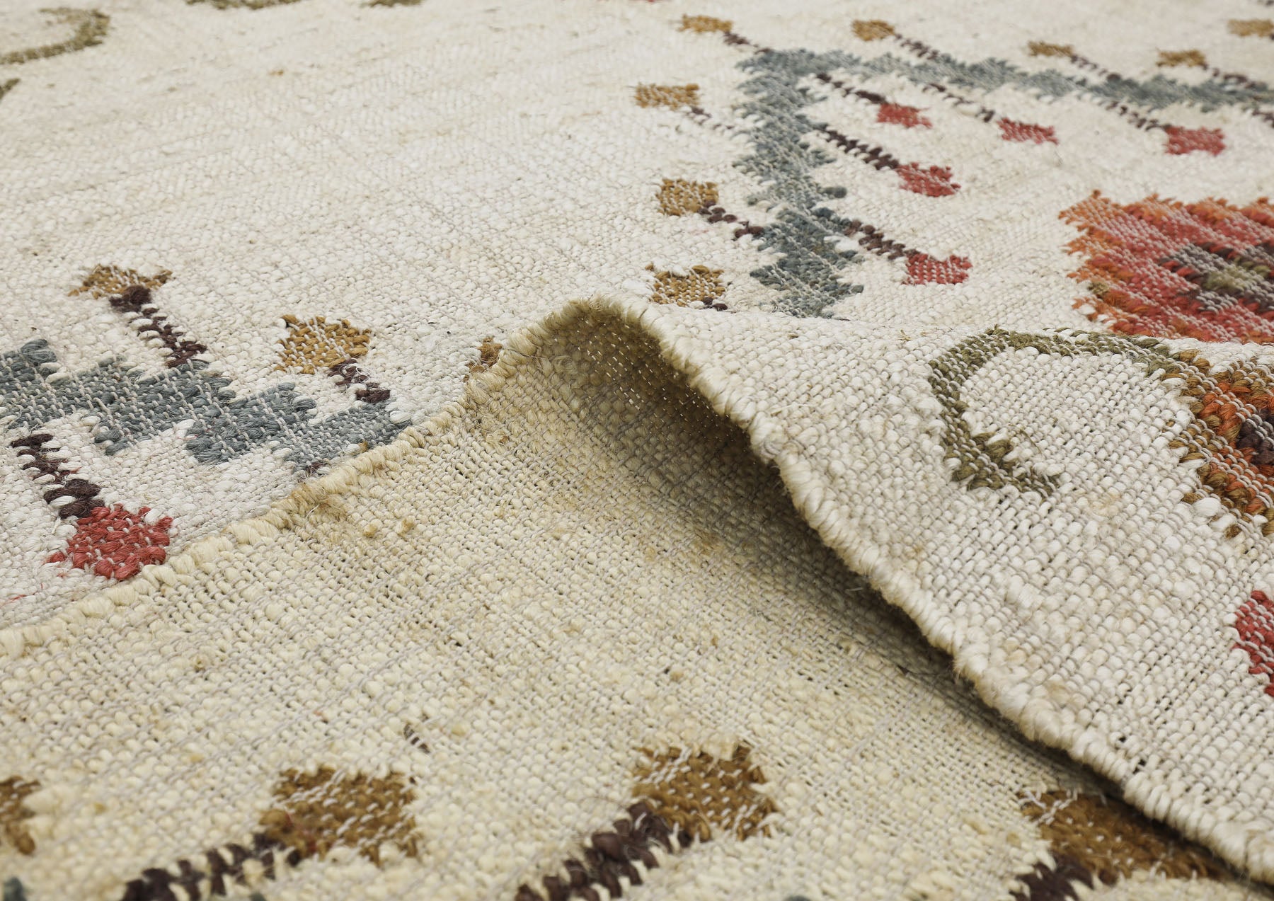 Multi Size Beige Rust Brown Color Hand Woven Kilim Jute Southwestern Oriental Rug
