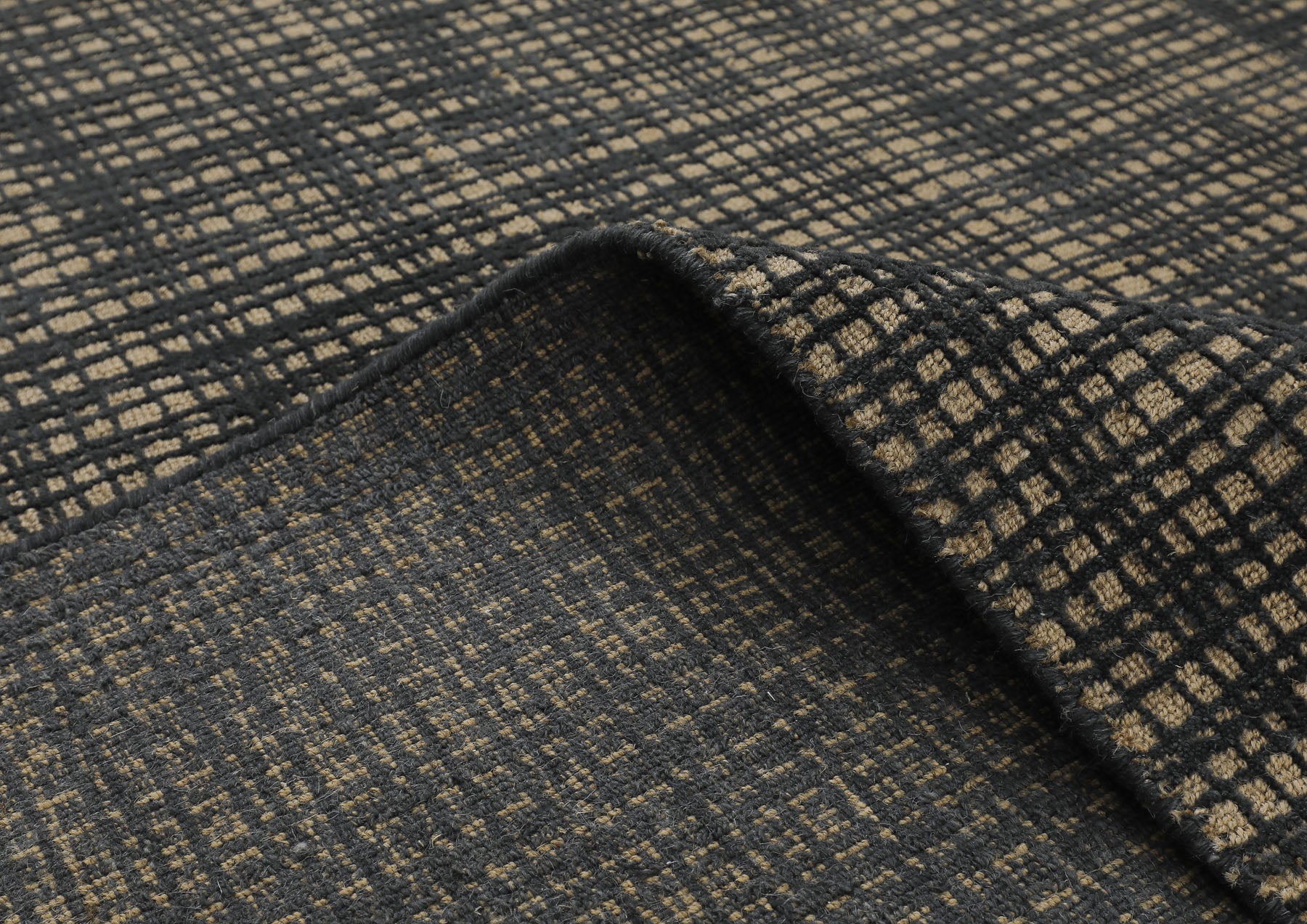 8x10 Tan, Black, Color Hand Loomed  Wool & Jute Modern & Contemporary Oriental Rug