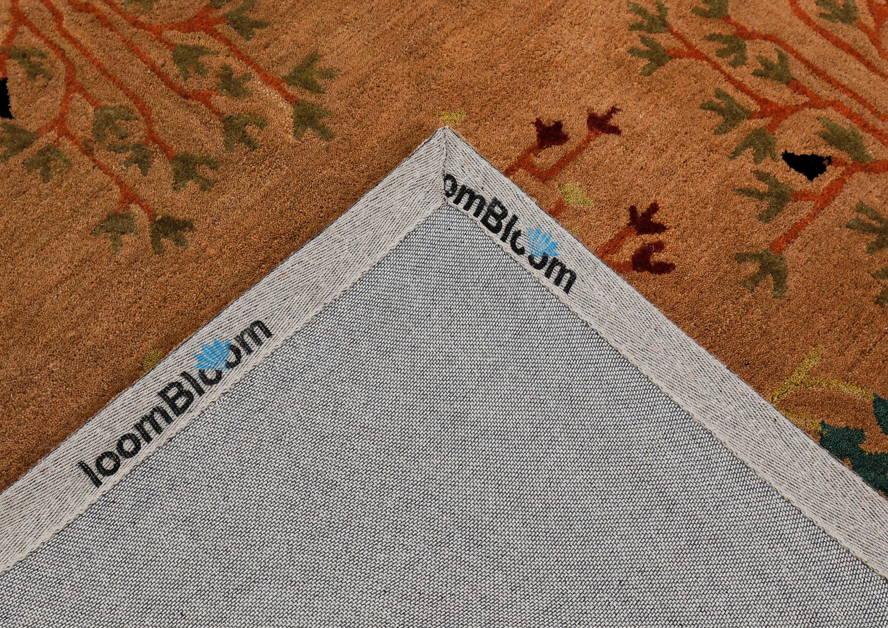 9x12 Peach, Pistachio, Blue Color Hand Tufted  Wool  Oriental Rug