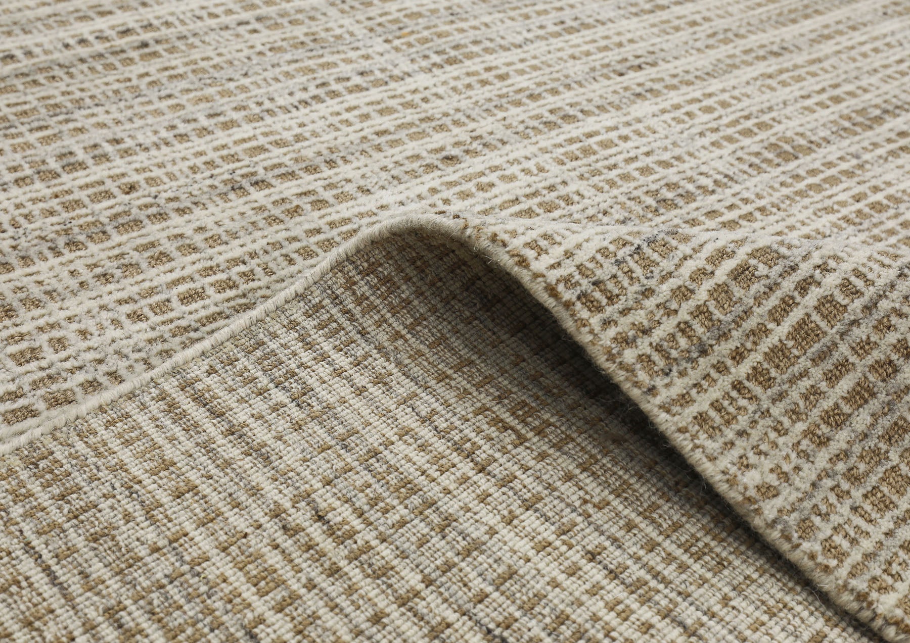 8x10 Tan, Ivory, Color Hand Loomed  Wool & Jute Modern & Contemporary Oriental Rug