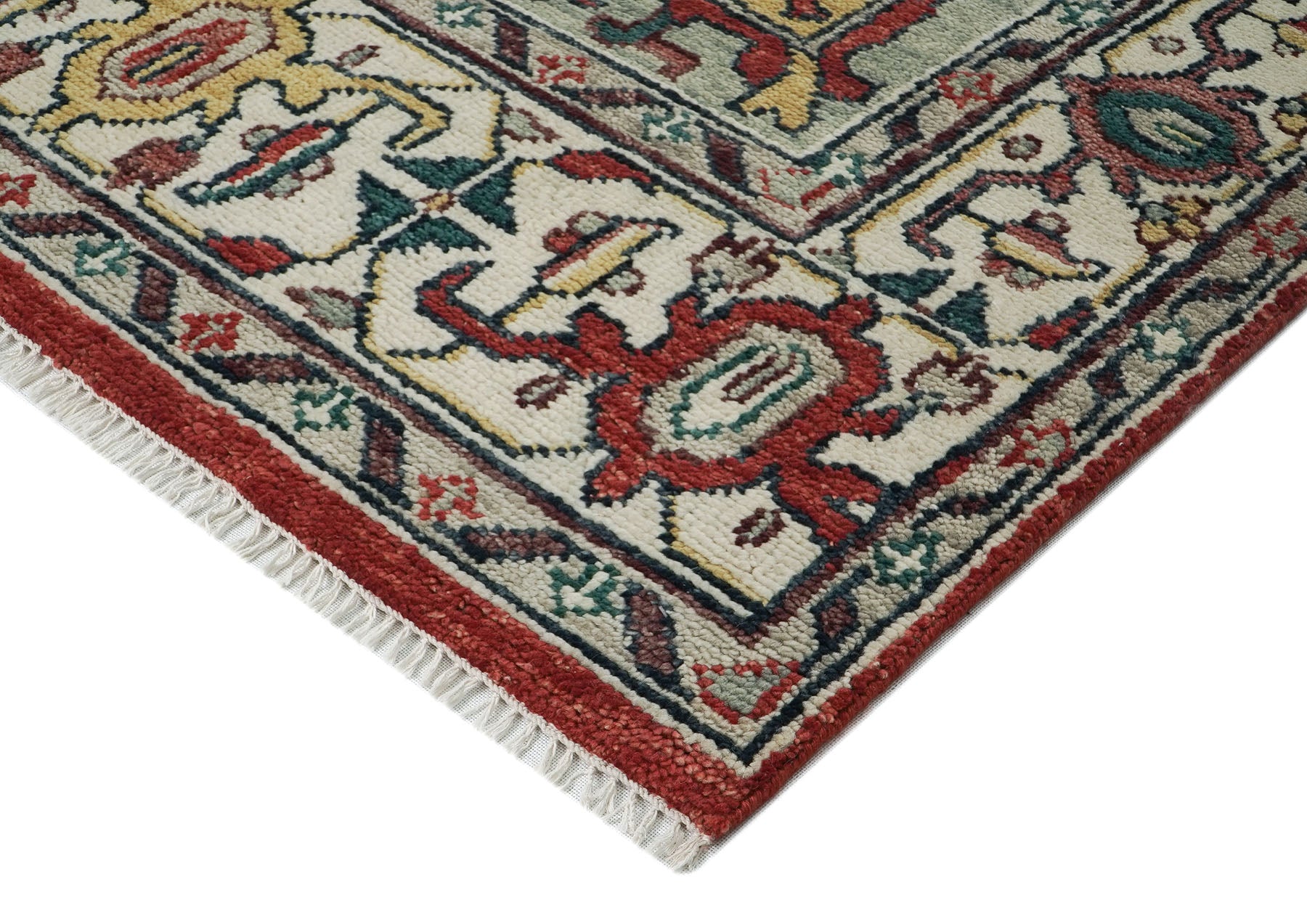 10x14 Rust, Red, Ivory Color Hand Knotted Oushak Wool  Oriental Rug