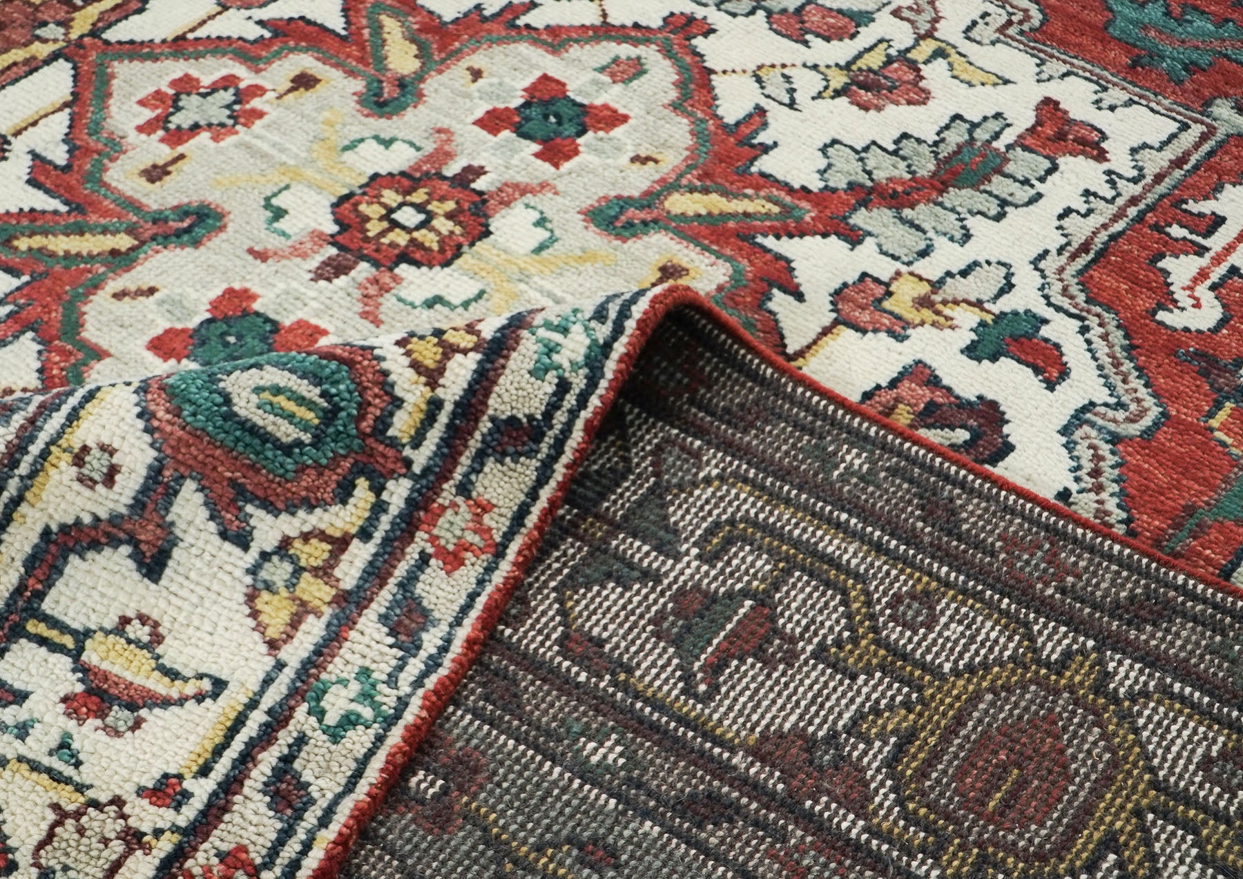 10x14 Rust, Red, Ivory Color Hand Knotted Oushak Wool  Oriental Rug