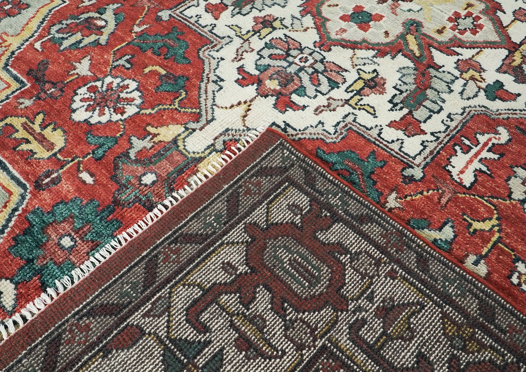 10x14 Rust, Red, Ivory Color Hand Knotted Oushak Wool  Oriental Rug