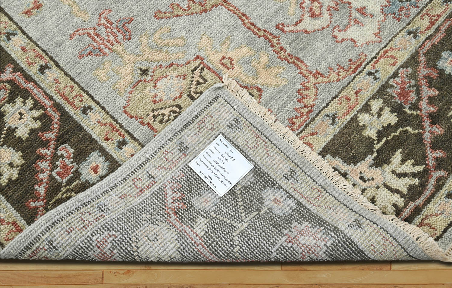 Swell LoomBloom Multi Size Moss Handcrafted Oushak Wool Area Rug with Traditional Design