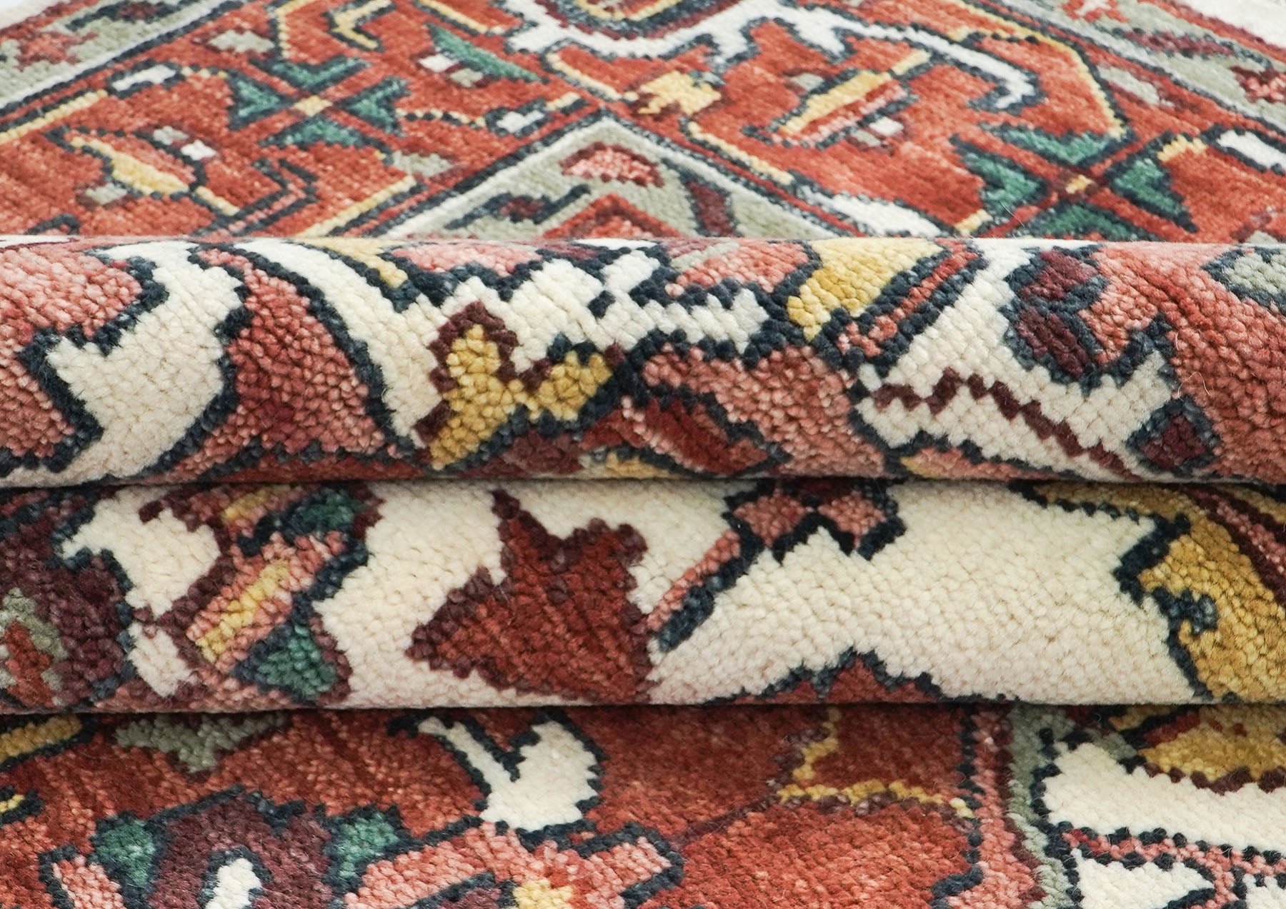 10x14 Rust, Ivory, Rose Color Hand Knotted Oushak Wool  Oriental Rug