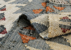 Multi Size Ivory Gray Slate Color Hand Woven Kilim Jute Southwestern Oriental Rug