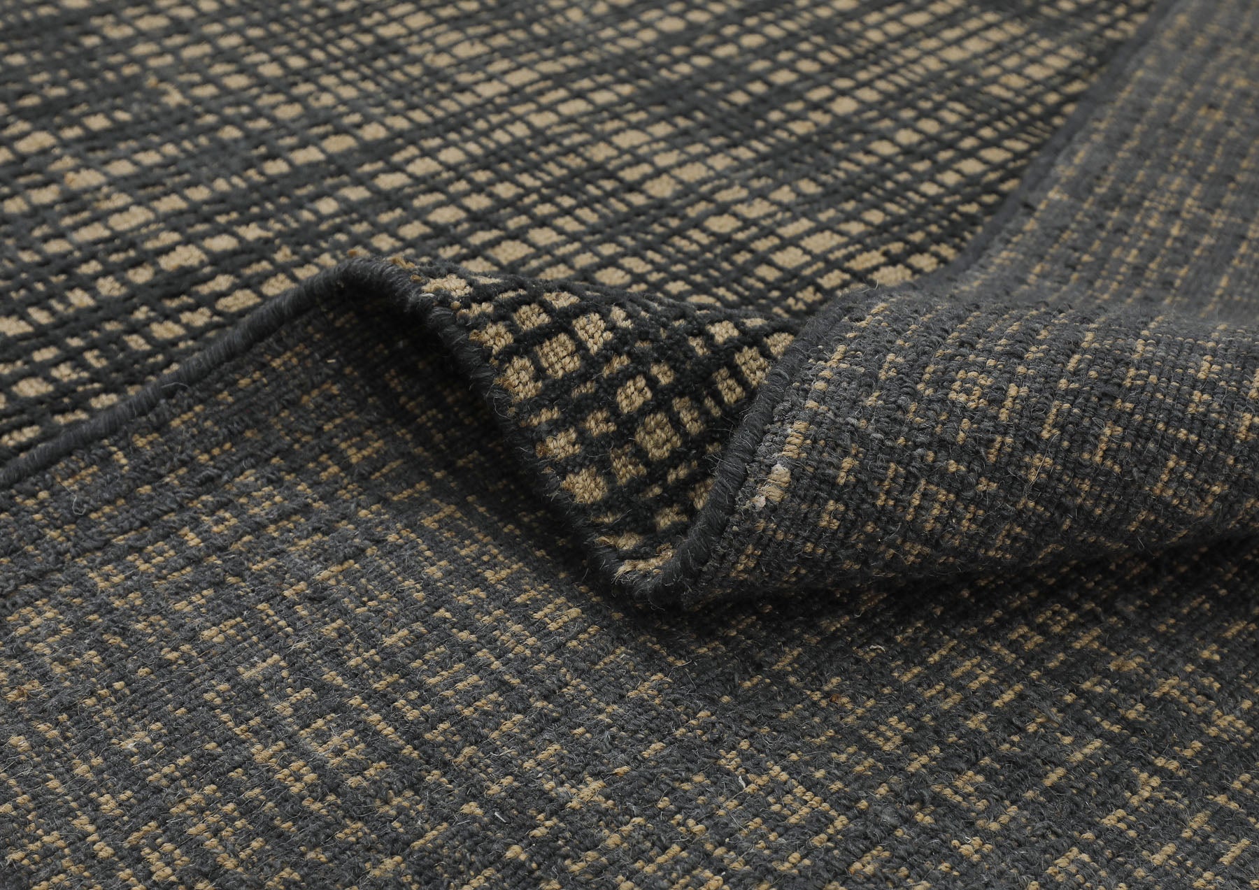 8x10 Tan, Black, Color Hand Loomed  Wool & Jute Modern & Contemporary Oriental Rug