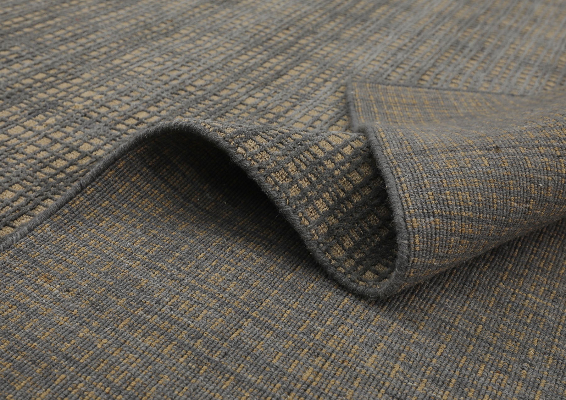 8x10 Tan, Dark gray, Color Hand Loomed  Wool & Jute Modern & Contemporary Oriental Rug