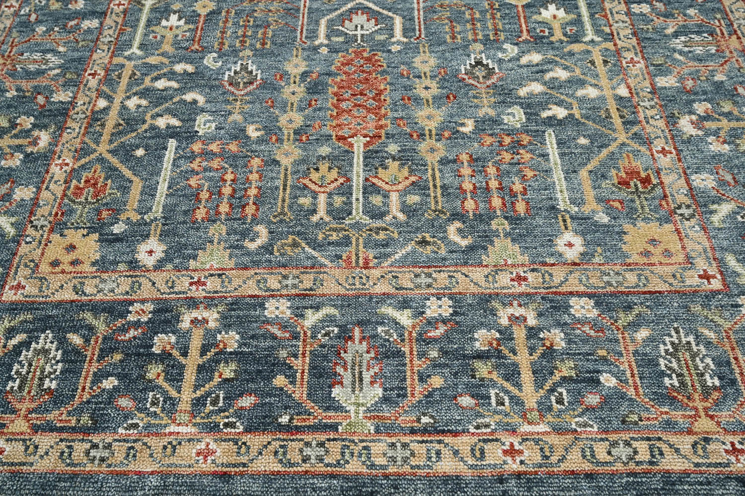 Lesesne LoomBloom Multi Size Slate Handmade Traditional Oushak Wool Area Rug