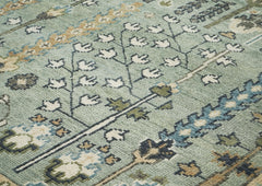 10x14 Celadon, Beige, Green Color Hand Knotted Oushak Wool Transitional Oriental Rug